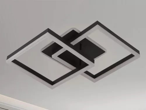 LED design mennyezeti lámpa 80W, 6200 lm, 3000K-6500K, IP20, fém-akril fekete - J3366/B