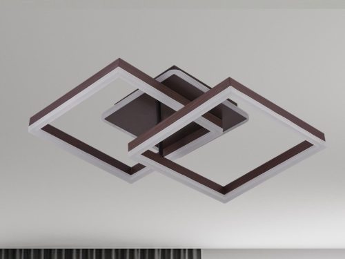 LED design mennyezeti lámpa 80W, 6200 lm, 3000K-6500K, IP20, fém-akril barna - J3366/BR