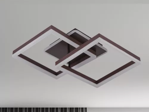 LED design mennyezeti lámpa 80W, 6200 lm, 3000K-6500K, IP20, fém-akril barna - J3366/BR