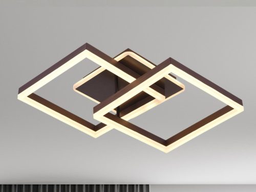 LED design mennyezeti lámpa 80W, 6200 lm, 3000K-6500K, IP20, fém-akril barna - J3366/BR