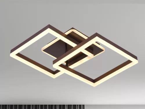 LED design mennyezeti lámpa 80W, 6200 lm, 3000K-6500K, IP20, fém-akril barna - J3366/BR