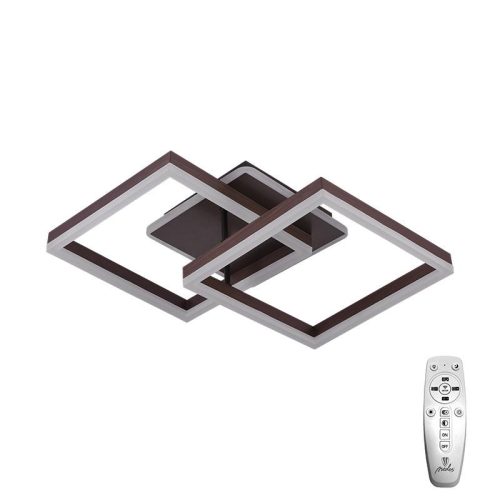 LED design mennyezeti lámpa 80W, 6200 lm, 3000K-6500K, IP20, fém-akril barna - J3366/BR