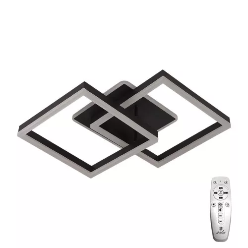 LED design mennyezeti lámpa 80W, 6200 lm, 3000K-6500K, IP20, fém-akril fekete - J3366/B