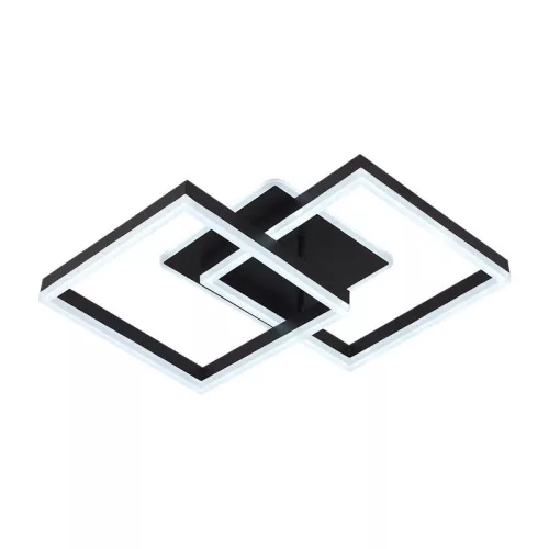 LED design mennyezeti lámpa 80W, 6200 lm, 3000K-6500K, IP20, fém-akril fekete - J3366/B