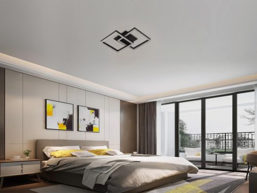 LED design mennyezeti lámpa 80W, 6200 lm, 3000K-6500K, IP20, fém-akril fekete - J3366/B