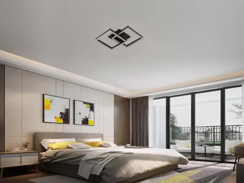 LED design mennyezeti lámpa 80W, 6200 lm, 3000K-6500K, IP20, fém-akril fekete - J3366/B