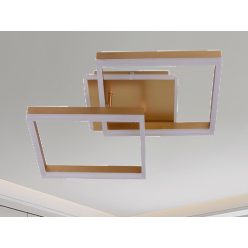   LED design mennyezeti lámpa 80W, 6200 lm, 3000K-6500K, IP20, fém-akril arany - J3366/G