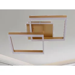   LED design mennyezeti lámpa 80W, 6200 lm, 3000K-6500K, IP20, fém-akril arany - J3366/G
