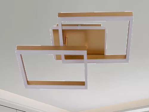 LED design mennyezeti lámpa 80W, 6200 lm, 3000K-6500K, IP20, fém-akril arany - J3366/G