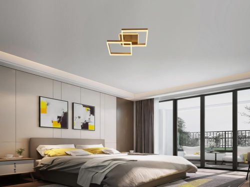 LED design mennyezeti lámpa 80W, 6200 lm, 3000K-6500K, IP20, fém-akril arany - J3366/G
