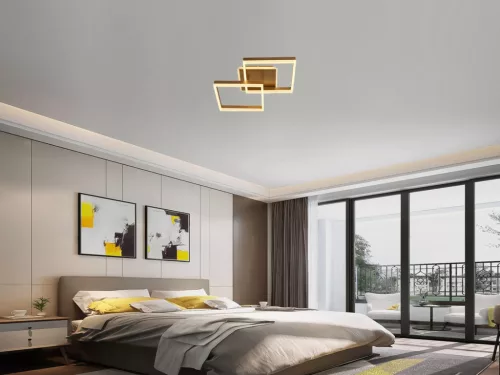 LED design mennyezeti lámpa 80W, 6200 lm, 3000K-6500K, IP20, fém-akril arany - J3366/G