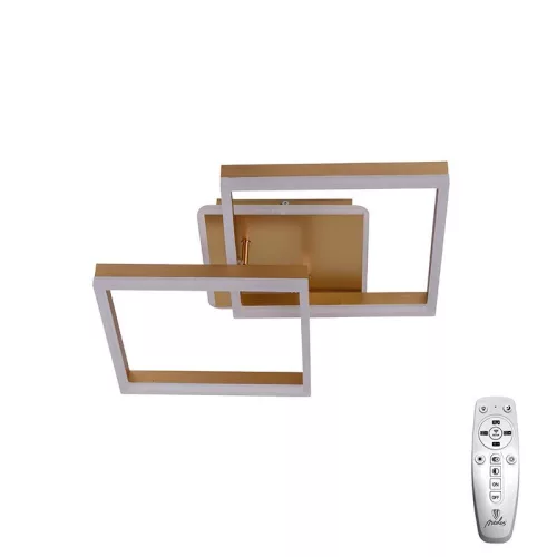 LED design mennyezeti lámpa 80W, 6200 lm, 3000K-6500K, IP20, fém-akril arany - J3366/G