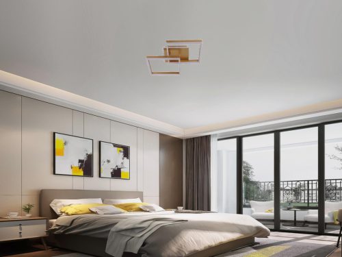 LED design mennyezeti lámpa 80W, 6200 lm, 3000K-6500K, IP20, fém-akril arany - J3366/G