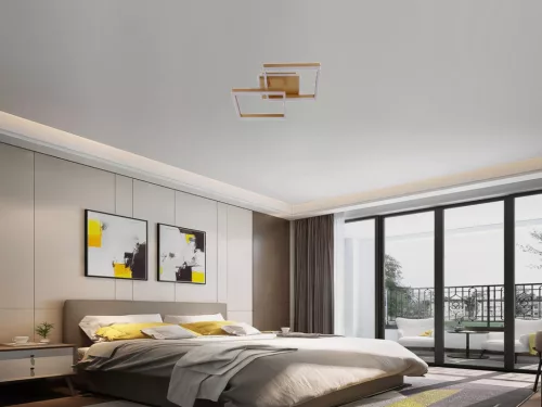 LED design mennyezeti lámpa 80W, 6200 lm, 3000K-6500K, IP20, fém-akril arany - J3366/G