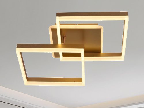 LED design mennyezeti lámpa 80W, 6200 lm, 3000K-6500K, IP20, fém-akril arany - J3366/G
