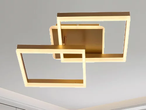 LED design mennyezeti lámpa 80W, 6200 lm, 3000K-6500K, IP20, fém-akril arany - J3366/G