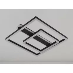  LED design mennyezeti lámpa 95W, 7000 lm, 3000K-6500K, IP20, fém-akril fekete - J3367/B