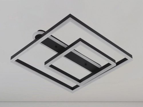 LED design mennyezeti lámpa 95W, 7000 lm, 3000K-6500K, IP20, fém-akril fekete - J3367/B