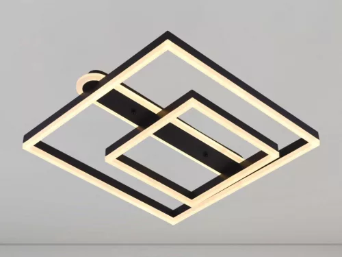 LED design mennyezeti lámpa 95W, 7000 lm, 3000K-6500K, IP20, fém-akril fekete - J3367/B