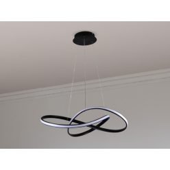   LED design mennyezeti lámpa 70W, 6100Lm, 3000–6500K állítható, IP20, 550mm, fekete - J4303/B