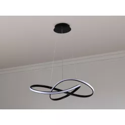   LED design mennyezeti lámpa 70W, 6100Lm, 3000–6500K állítható, IP20, 550mm, fekete - J4303/B