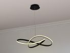 LED design mennyezeti lámpa 70W, 6100Lm, 3000–6500K állítható, IP20, 550mm, fekete - J4303/B