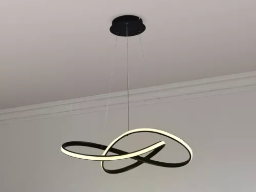 LED design mennyezeti lámpa 70W, 6100Lm, 3000–6500K állítható, IP20, 550mm, fekete - J4303/B