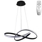 LED design mennyezeti lámpa 70W, 6100Lm, 3000–6500K állítható, IP20, 550mm, fekete - J4303/B