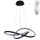 LED design mennyezeti lámpa 70W, 6100Lm, 3000–6500K állítható, IP20, 550mm, fekete - J4303/B