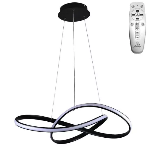 LED design mennyezeti lámpa 70W, 6100Lm, 3000–6500K állítható, IP20, 550mm, fekete - J4303/B