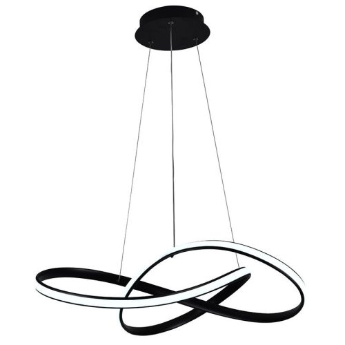 LED design mennyezeti lámpa 70W, 6100Lm, 3000–6500K állítható, IP20, 550mm, fekete - J4303/B