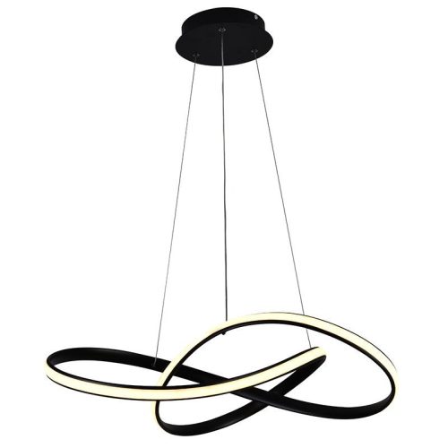 LED design mennyezeti lámpa 70W, 6100Lm, 3000–6500K állítható, IP20, 550mm, fekete - J4303/B
