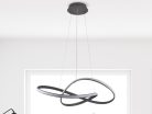 LED design mennyezeti lámpa 70W, 6100Lm, 3000–6500K állítható, IP20, 550mm, fekete - J4303/S