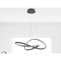   LED design mennyezeti lámpa 70W, 6100Lm, 3000–6500K állítható, IP20, 550mm, fekete - J4303/S
