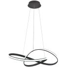LED design mennyezeti lámpa 70W, 6100Lm, 3000–6500K állítható, IP20, 550mm, fekete - J4303/S