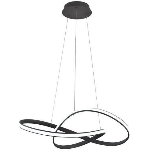 LED design mennyezeti lámpa 70W, 6100Lm, 3000–6500K állítható, IP20, 550mm, fekete - J4303/S