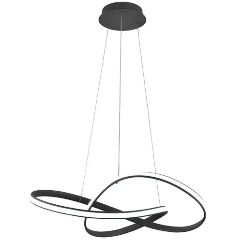 LED design mennyezeti lámpa 70W, 6100Lm, 3000–6500K állítható, IP20, 550mm, fekete - J4303/S