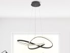 LED design mennyezeti lámpa 70W, 6100Lm, 3000–6500K állítható, IP20, 550mm, fekete - J4303/S
