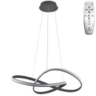 LED design mennyezeti lámpa 70W, 6100Lm, 3000–6500K állítható, IP20, 550mm, fekete - J4303/S