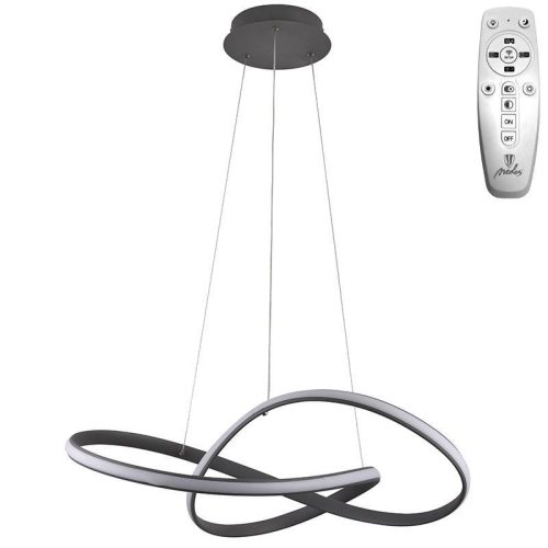 LED design mennyezeti lámpa 70W, 6100Lm, 3000–6500K állítható, IP20, 550mm, fekete - J4303/S