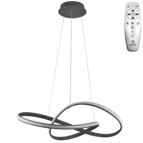 LED design mennyezeti lámpa 70W, 6100Lm, 3000–6500K állítható, IP20, 550mm, fekete - J4303/S