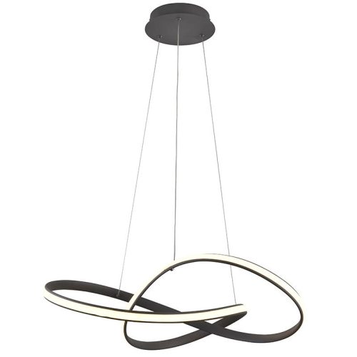 LED design mennyezeti lámpa 70W, 6100Lm, 3000–6500K állítható, IP20, 550mm, fekete - J4303/S