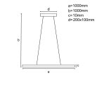 LED design mennyezeti lámpa, 50W, 1000x130 mm, IP20, 3000K-6500K, RF távirányító - J4304/CH