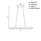 LED design mennyezeti lámpa, 50W, 1000x130 mm, IP20, 3000K-6500K, RF távirányító - J4304/CH