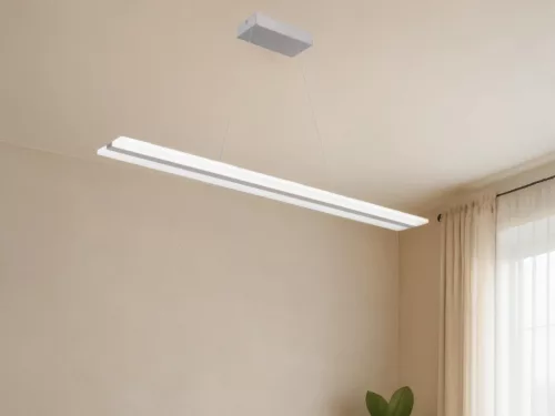 LED design mennyezeti lámpa 50W, 3300Lm, 3000–6500K állítható, IP20, 1000x130mm, ezüst - J4304/S