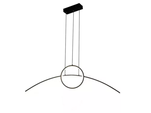 LED design mennyezeti lámpa 55W, 4800Lm, 3000–6500K állítható, IP20, 1000x280mm, fekete - J4305/B