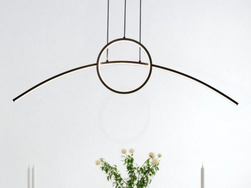 LED design mennyezeti lámpa 55W, 4800Lm, 3000–6500K állítható, IP20, 1000x280mm, fekete - J4305/B