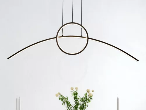 LED design mennyezeti lámpa 55W, 4800Lm, 3000–6500K állítható, IP20, 1000x280mm, fekete - J4305/B