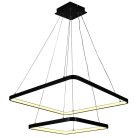 LED design mennyezeti lámpa 90W, 7600Lm, 3000–6500K állítható, IP20, 400+600mm, fekete - J4306/B