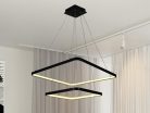 LED design mennyezeti lámpa 90W, 7600Lm, 3000–6500K állítható, IP20, 400+600mm, fekete - J4306/B